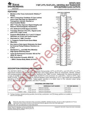 SN74GTL16616DLG4 datasheet  